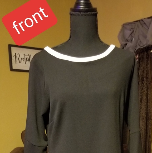 Black Dress trimmed in White - Picture 2 of 7